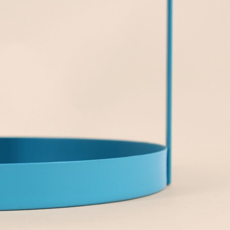 Plateau double en métal bleu 27x22cm | Hashtag Déco