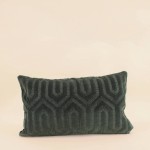 Coussin géométrique vert en coton 30x50 cm | Hashtag Déco