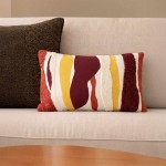 Coussin coloré coton bordeaux 30x50cm brodé | Hashtag Déco