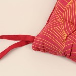 Lot de 4 galettes de chaise rouge motifs feuillage 40cm