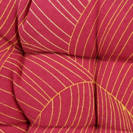 Lot de 4 galettes de chaise rouge motifs feuillage 40cm