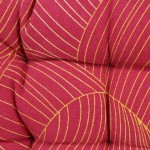 Lot de 4 galettes de chaise rouge motifs feuillage 40cm