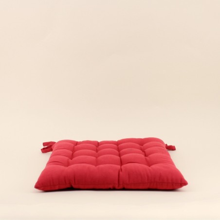 Lot de 4 galettes de chaise rouge 40x40cm - Hashtag Déco