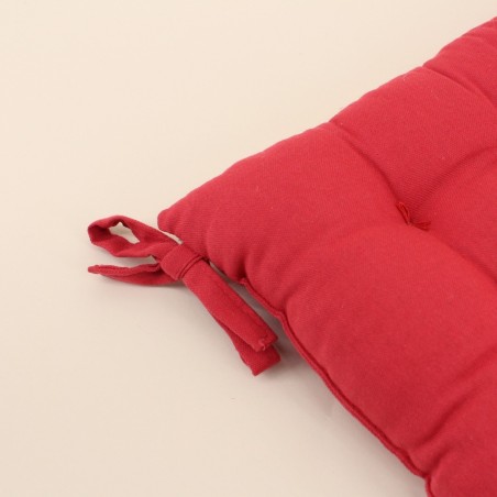 Lot de 4 galettes de chaise rouge 40x40cm - Hashtag Déco