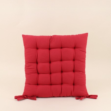 Lot de 4 galettes de chaise rouge 40x40cm - Hashtag Déco