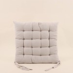 Lot de 4 galettes de chaise beiges en coton à motifs | Hashtag Déco