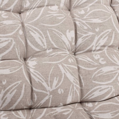 Lot de 4 galettes de chaise beiges en coton à motifs | Hashtag Déco