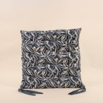 Lot de 4 galettes de chaise bleues en coton à motifs fleuris