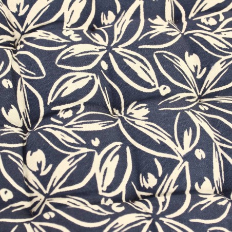 Lot de 4 galettes de chaise bleues en coton à motifs fleuris