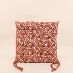 Lot de 4 galettes de chaise couleur brique à motifs fleuris | Hashtag Déco