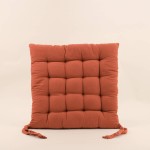 Lot de 4 galettes de chaise couleur brique à motifs fleuris | Hashtag Déco