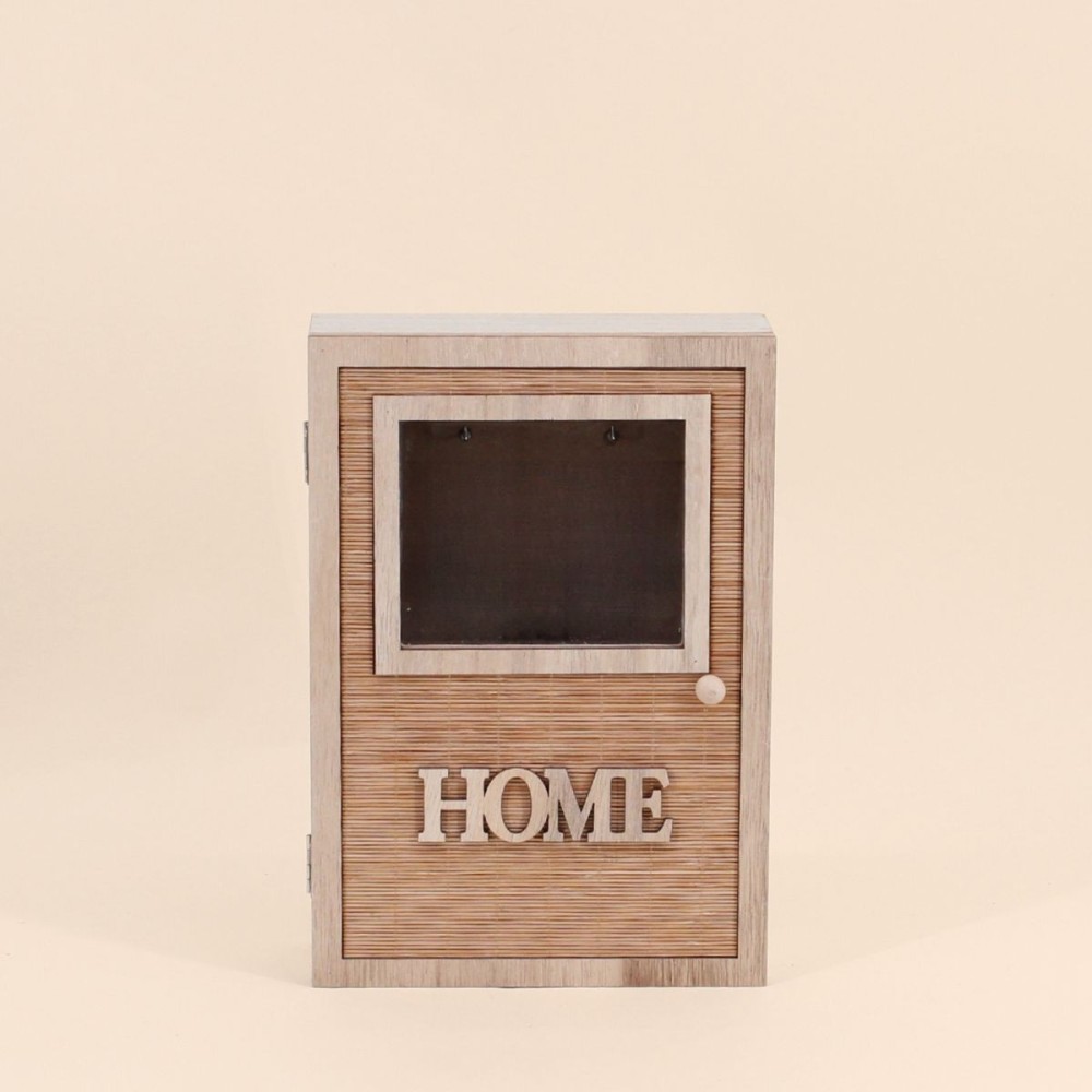 Boite à clés en bois naturel avec porte élégante | Hashtag Déco