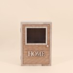Boite à clés en bois naturel avec porte élégante | Hashtag Déco