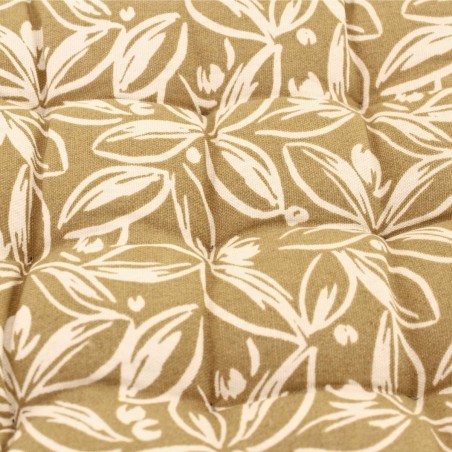 Lot de 4 galettes de chaise ocres en coton à motifs | Hashtag Déco