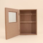 Boite à clés en bois naturel avec porte élégante | Hashtag Déco