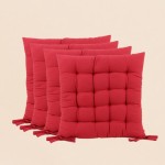 Lot de 4 galettes de chaise rouge 40x40cm - Hashtag Déco