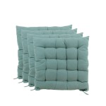 Lot de 4 galettes de chaise vertes 40x40cm - Hashtag Déco