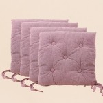 Lot de 4 galettes de chaise capitonnées unie rose | Hashtag Déco