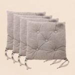 Lot de 4 galettes de chaise capitonnée taupe | Hashtag Déco