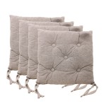 Lot de 4 galettes de chaise capitonnée taupe | Hashtag Déco