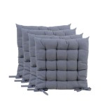 Lot de 4 galettes de chaise grises 40x40cm - Hashtag Déco