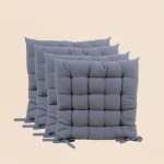 Lot de 4 galettes de chaise grises 40x40cm - Hashtag Déco