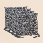 Lot de 4 galettes de chaise bleues en coton à motifs fleuris