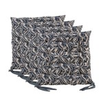 Lot de 4 galettes de chaise bleues en coton à motifs fleuris