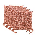 Lot de 4 galettes de chaise couleur brique à motifs fleuris | Hashtag Déco