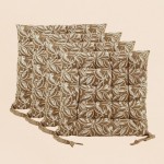 Lot de 4 galettes de chaise ocres en coton à motifs | Hashtag Déco