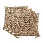 Lot de 4 galettes de chaise ocres en coton à motifs | Hashtag Déco