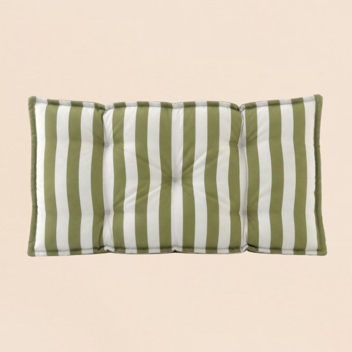Matelas de sol outdoor rayé vert déperlant | Hashtag Déco