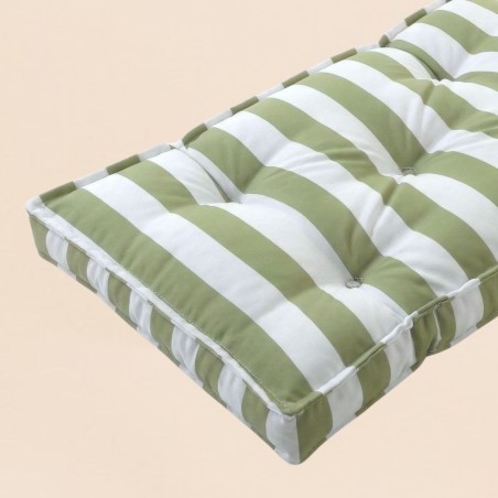 Matelas de sol outdoor rayé vert déperlant | Hashtag Déco