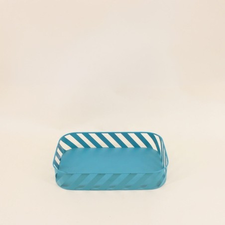 Set de 3 plateaux métal bleu ajouré | Hashtag Déco