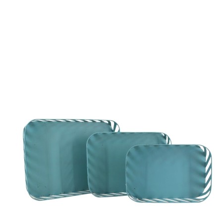 Plateau en métal bleu ajouré 20x30cm | Hashtag Déco