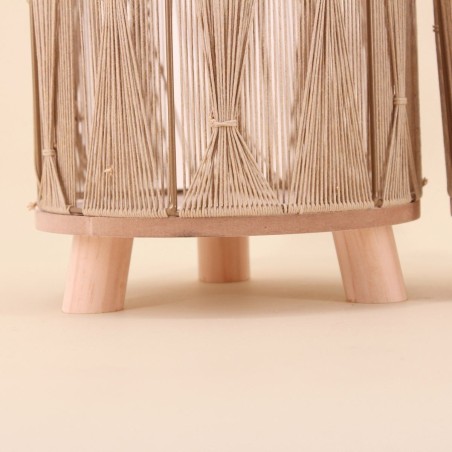 Cache-pot en corde beige 20x20cm | Hashtag Déco