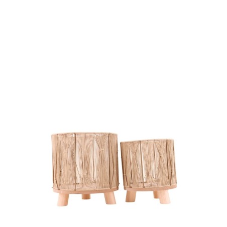 Set de 2 cache-pots en corde beige | Hashtag Déco