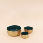 Coupelle dorée intérieur vert 12cm en métal | Hashtag Déco