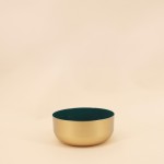 Coupe dorée intérieur vert en céramique 19cm | Hashtag Déco