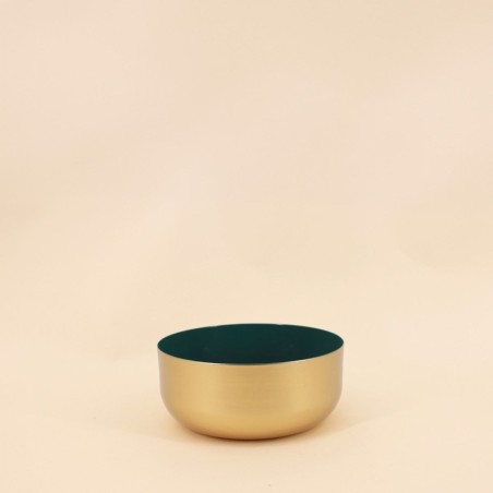 Set de 3 coupes en métal dorées et vertes | Hashtag Déco