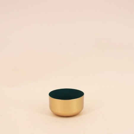 Set de 3 coupes en métal dorées et vertes | Hashtag Déco