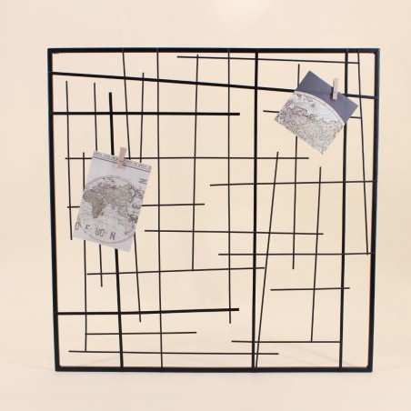 Pêle-mêle mural métal noir 55x55cm | Hashtag Déco