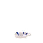 Bougeoir céramique rayé blanc et bleu 15cm | Hashtag Déco