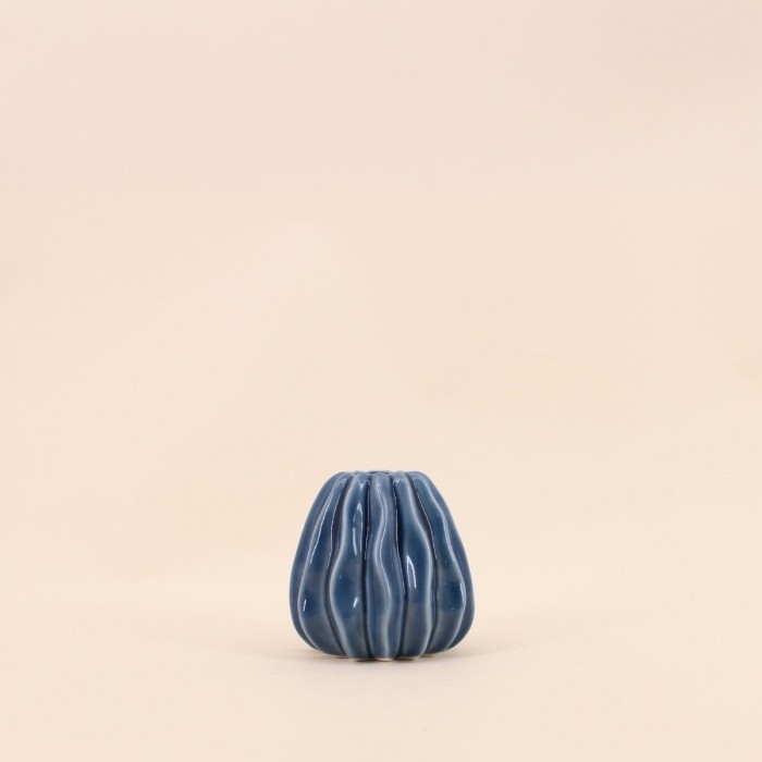 Vase céramique bleu 9cm, élégant et raffiné | Hashtag Déco