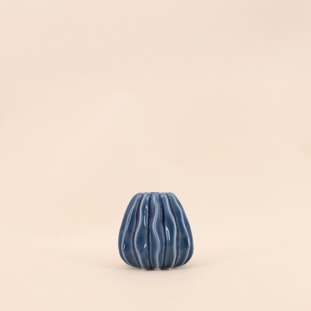 Vase céramique bleu 9cm, élégant et raffiné | Hashtag Déco