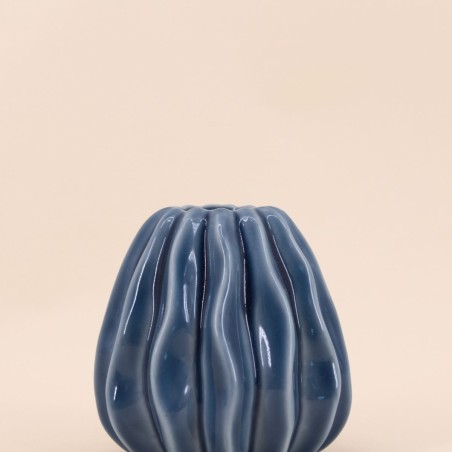 Vase céramique bleu 9cm, élégant et raffiné | Hashtag Déco