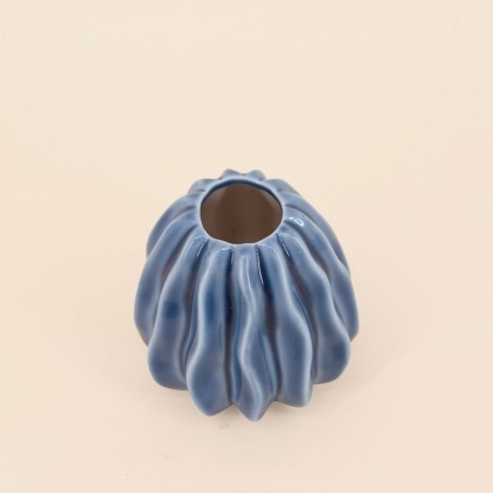 Vase céramique bleu 9cm, élégant et raffiné | Hashtag Déco