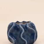 Bougeoir design céramique bleu 9cm élégant | Hashtag Déco