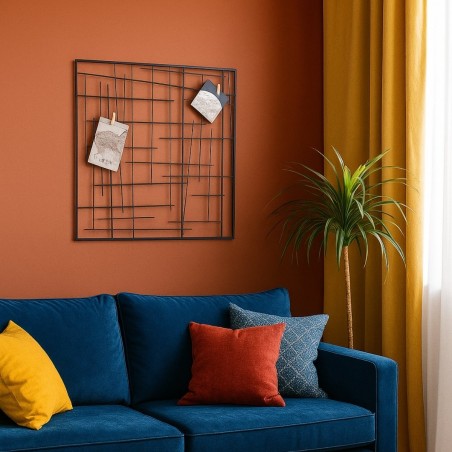 Pêle-mêle mural métal noir 55x55cm | Hashtag Déco
