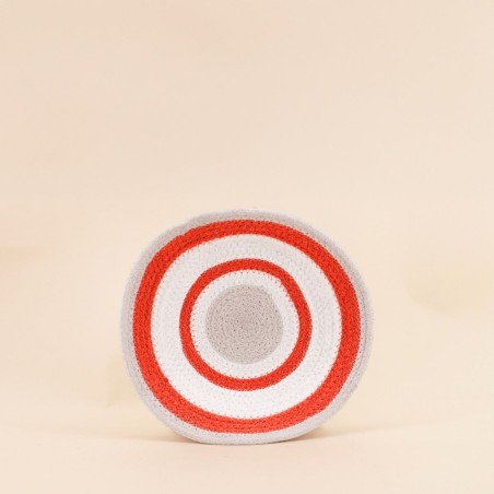 Corbeille murale ronde coton beige terracotta | Hashtag Déco